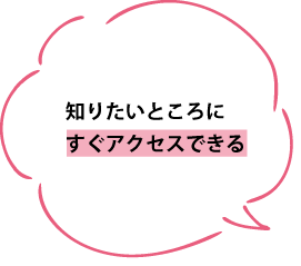 知りたいところにすぐアクセスできる