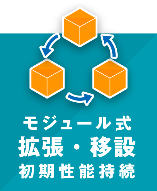 モジュール式拡張・移設初期性能持続